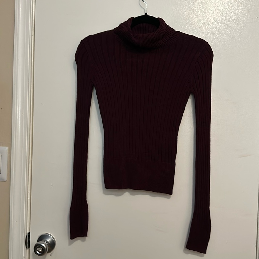 Turtle neck long sleeve, maroon in color. Size XS. Pre-loved
